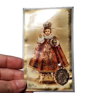 New Infant Jesus of Prague Pendant 1" Prayer Card